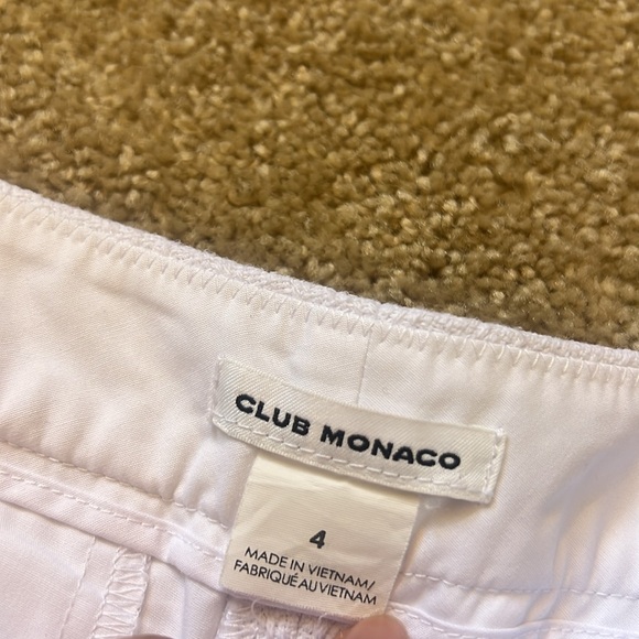 Club Monaco Textured White Scalloped Shorts 100% Cotton Size 4 - Picture 5 of 8